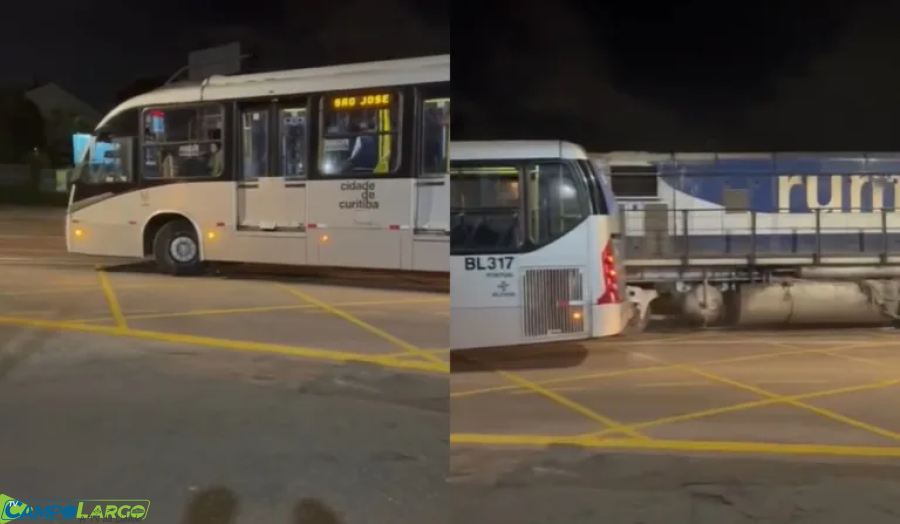 Vídeo mostra momento em que trem atinge ônibus em Curitiba; 